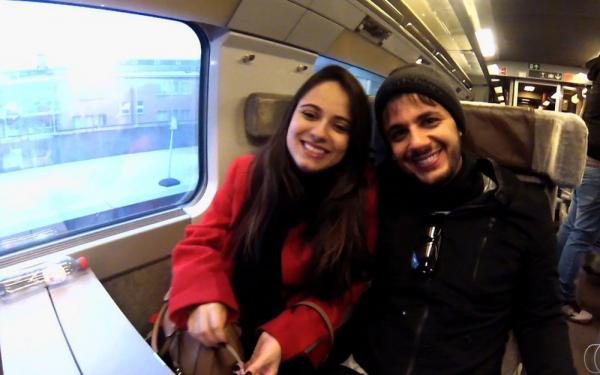 Cristiano Ara&uacute;jo e Allana Morais (Imagem: Reprodu&ccedil;&atilde;o/TV Anhanguera)