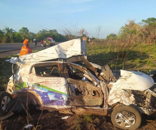 Motorista que conduzia carro da Prefeitura de Pau d"Arco do Piauí morre em acidente na BR-343