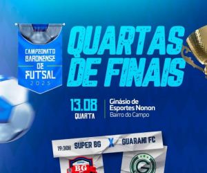 Campeonato Baronense de Futsal 2025 entra nas quartas de final nesta quarta-feira (13)