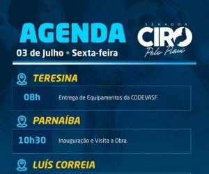 Senador Ciro Nogueira cumpre agenda nesta sexta-feira (03)