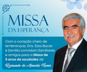 Missa da Esperança marca 5 anos de saudades de Raimundo de Almeida Nunes