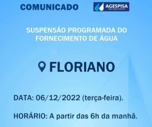 Agespisa suspende fornecimento de água em Floriano para correção de vazamento
