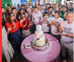 Wellington Dias comemora 61 anos, faz apelo contra fome e diz que receita é "amorex"