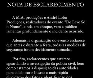 M.A Produções e André Lobo emitem nota após show acabar em tiroteio