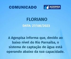 Agespisa adota medidas para mitigar impacto da baixa captação de água em Floriano