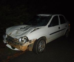 Veículo fica destruído após colisão com animal entre Floriano e Nazaré do Piauí