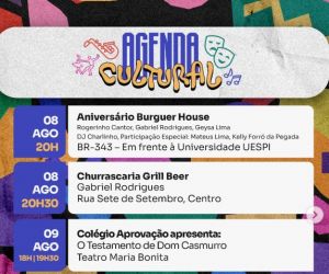 Agenda Cultural: Fim de semana em Floriano terá teatro, pagode, piseiro, forró e reggae