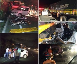 Três morrem em colisão entre carro e caminhão na BR-316