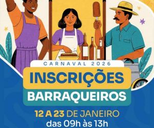 Abertas as inscrições para barraqueiros que irão atuar no Carnaval de Floriano 2026