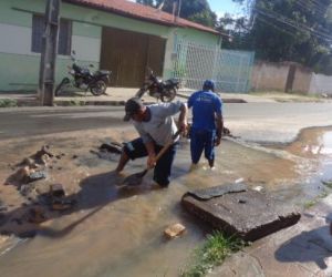 Rompimento de tubulação provoca nova falta d'água em Floriano