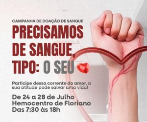 Câmara Municipal apoia campanha de doação de sangue em Floriano