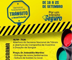 Por um trânsito mais seguro: Floriano realiza de 18 a 25/09 a Semana Nacional de Trânsito