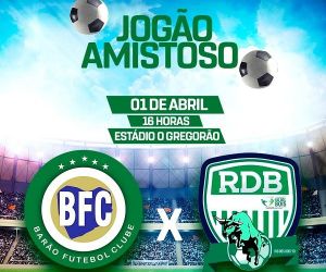 Jogo amistoso entre Barão F. C. e Rio dos Bois-TO será realizado no estádio Gregorão neste sábado