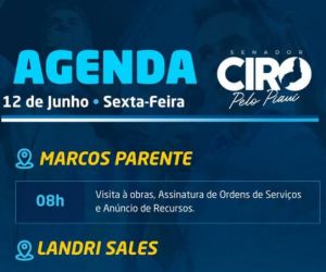Senador Ciro Nogueira cumpre agenda nesta sexta-feira (12)
