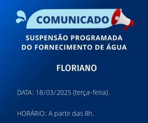 Agespisa anuncia suspensão programada do abastecimento de água em Floriano