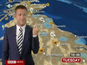 Meteorologista da BBC faz gesto obsceno ao vivo