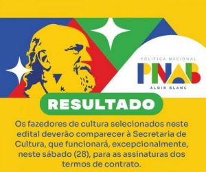 Secretaria de Cultura de Floriano divulga resultado final e aditivo do edital da PNAB