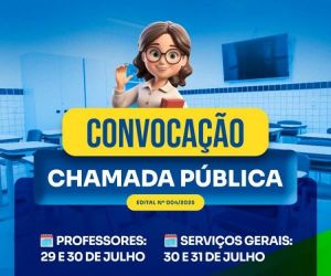 Educação de Floriano convoca aprovados na chamada pública para professor e serviços gerais
