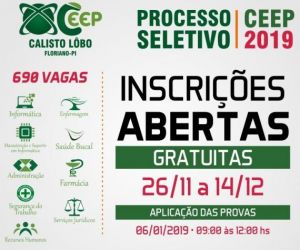 Inscrições para o exame classificatório do CEEP de Floriano se encerram nesta sexta
