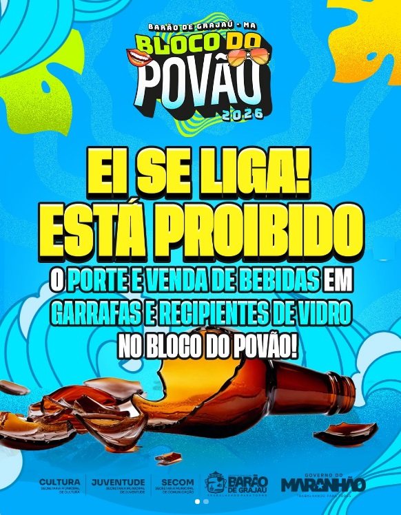 Decreto proíbe uso de garrafas de vidro durante o Bloco do Povão em Barão de Grajaú