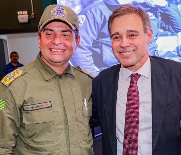 Coronel Scheiwann Lopes e ministro Andr&eacute; Mendon&ccedil;a.(Imagem:Divulga&ccedil;&atilde;o)