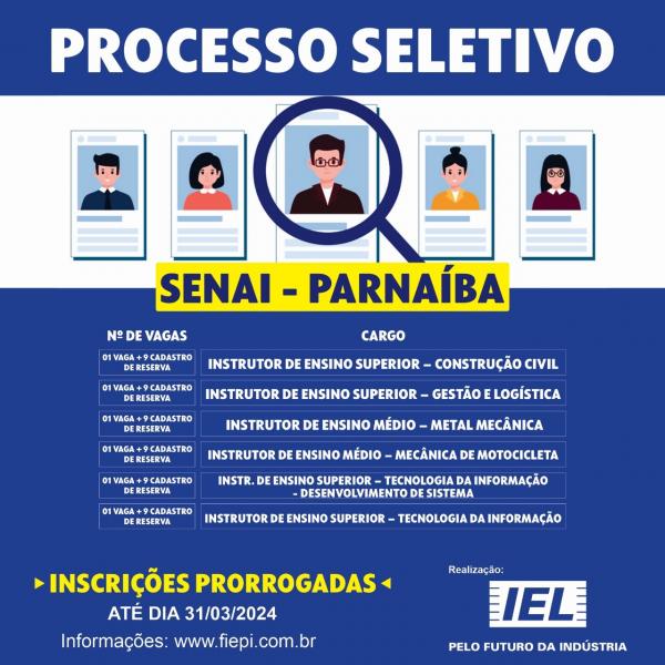 SENAI Parna&iacute;ba(Imagem:Divulga&ccedil;&atilde;o)