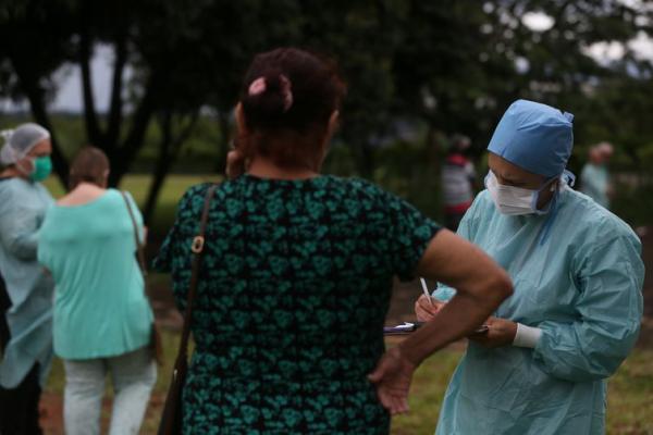 Posto de vacina&ccedil;&atilde;o em atendimento durante a pandemia, na Asa Sul, em Bras&iacute;lia.(Imagem:Marcello Casal JrAg&ecirc;ncia Brasil)