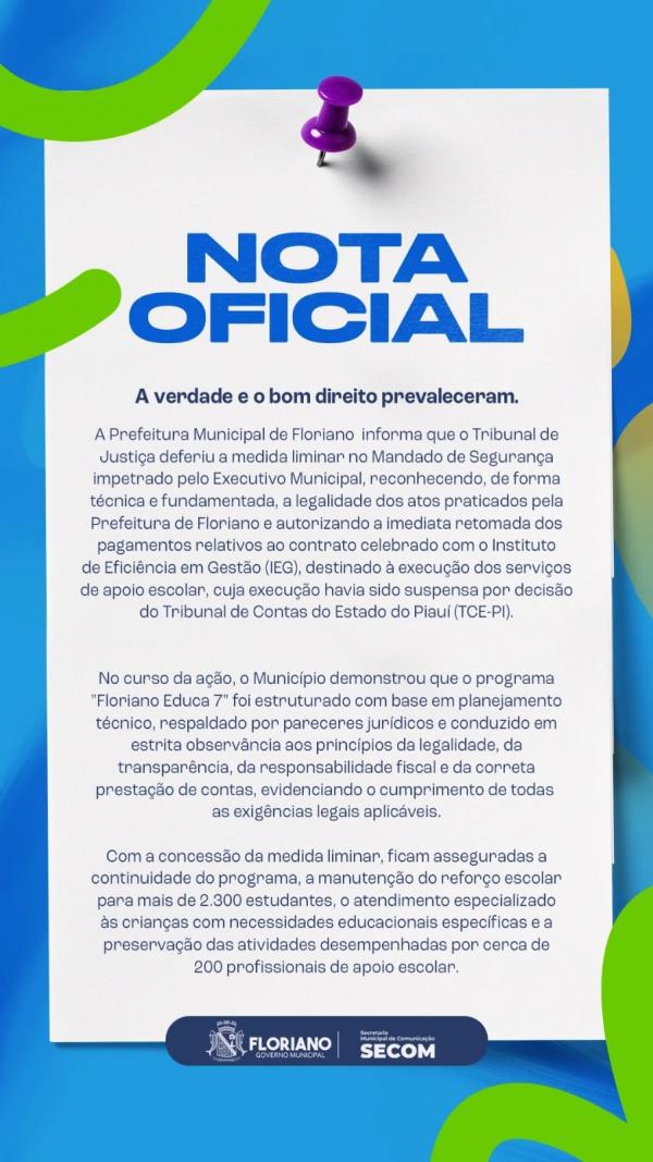 Justiça autoriza PMF a retomar pagamentos do IEG e garante continuidade do apoio escolar
