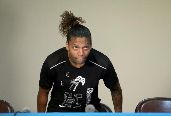 Rafaela Silva em entrevista coletiva na sexta-feira.(Imagem: WILTON JUNIOR/ESTAD&Atilde;O CONTE&Uacute;DO)