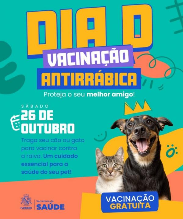Dia D de vacinação contra a Raiva em Floriano será dia 26