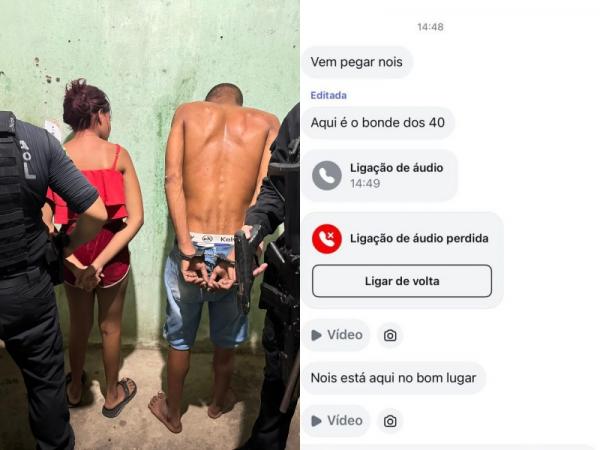  Casal &eacute; detido em Floriano ap&oacute;s amea&ccedil;ar delegado da Draco por redes sociais.(Imagem:SSP-PI)