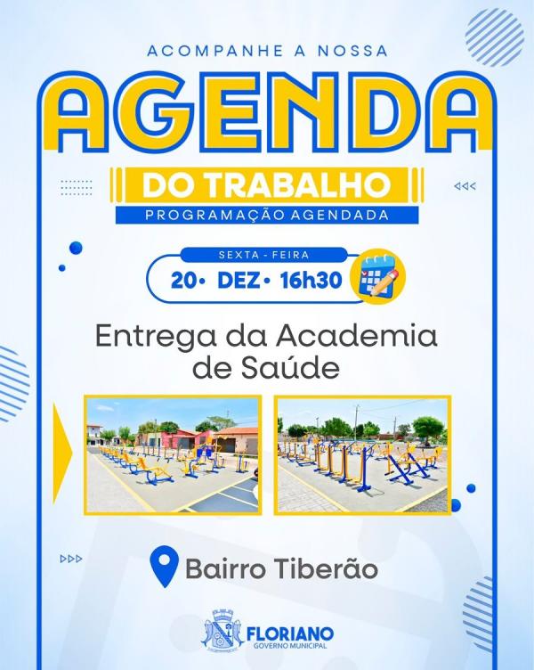 Prefeitura de Floriano entrega academia de saúde no bairro Tiberão