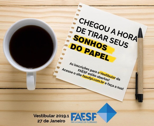 Provas do vestibular 2019.1 da FAESF acontecem no dia 27 de janeiro
