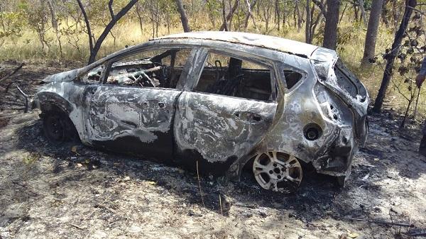 Veículo foi queimado logo após o fato, diz Comandante sobre automóvel encontrado carbonizado