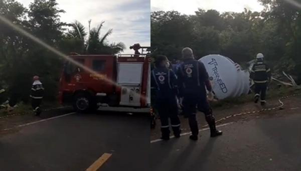 Colisão entre carro e caminhão deixa duas pessoas mortas na BR-316