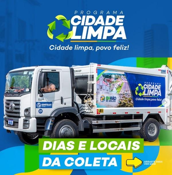 Prefeitura de Barão de Grajaú reforça cronograma de coleta de lixo doméstico