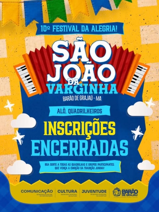 Inscrições para o Festival da Alegria - São João da Varginha são encerradas em Barão de Grajaú
