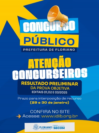 Resultado preliminar do concurso da Prefeitura de Floriano é divulgado