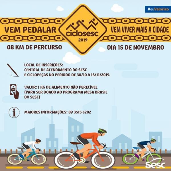 Inscrições abertas para CicloSesc 2019 em Floriano