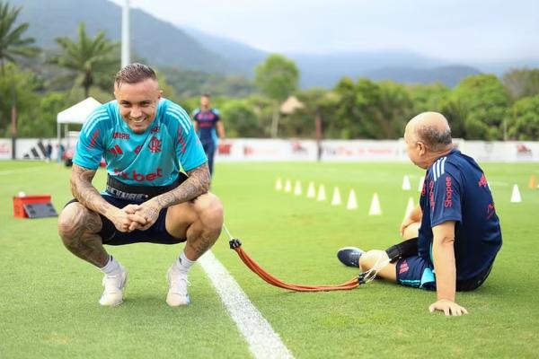Cebolinha desfalcou Flamengo na Libertadores por les&atilde;o na panturrilha esquerda.(Imagem:Gilvan de Souza / Flamengo)