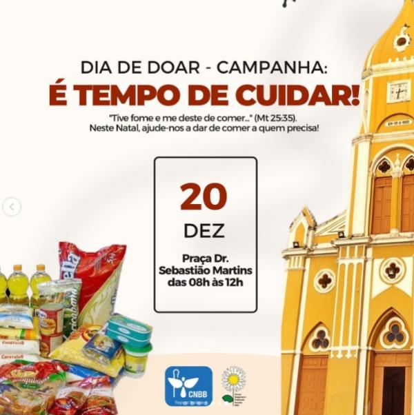 Campanha "É tempo de cuidar": Cáritas Diocesana de Floriano promove doações de alimentos no Natal