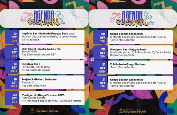 Floriano se prepara para um fim de semana repleto de m&uacute;sica, alegria e cultura!(Imagem:Reprodu&ccedil;&atilde;o/Instagram)