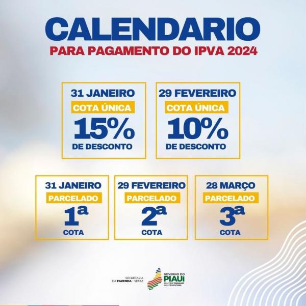 Boleto para pagamento do IPVA 2024 está disponível, com desconto de 15% para pagamento à vista