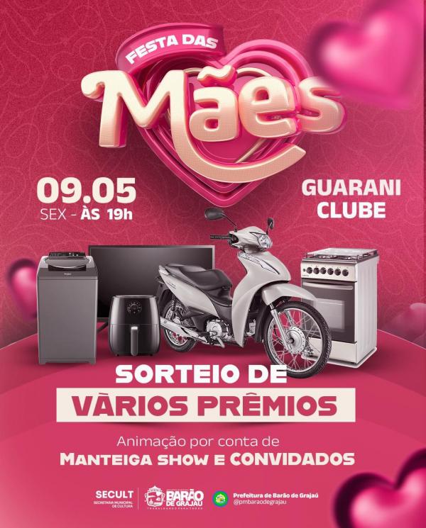 Prefeitura de Barão de Grajaú promove grande Festa das Mães com música e sorteio de prêmios