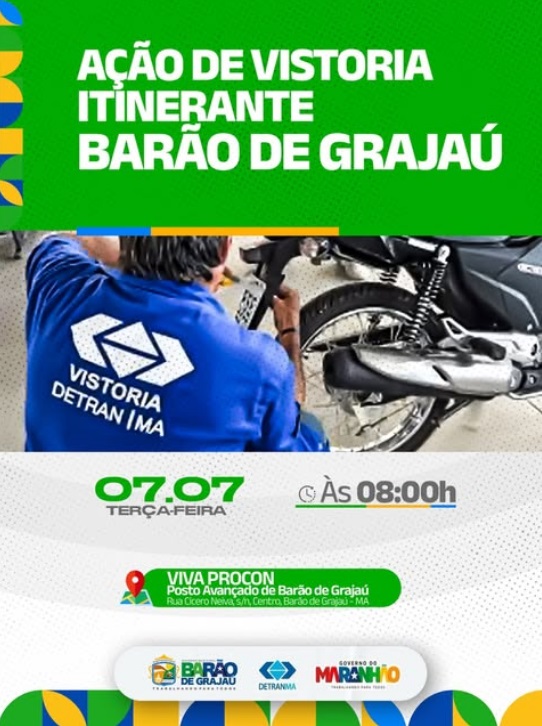 Barão de Grajaú recebe ação de vistoria itinerante de veículos nesta terça-feira (07)