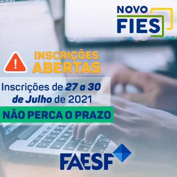 Faesf oferta vagas para o Novo Fies.(Imagem:Divulga&ccedil;&atilde;o)