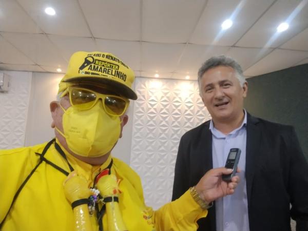 Rep&oacute;rter Amarelinho com o reitor da Uespi, Evandro Alberto(Imagem:FlorianoNews)