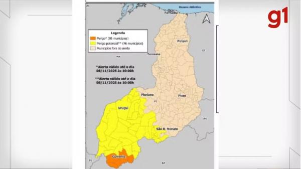 Cidades do Piauí estão em alerta para tempestades com queda de granizo e baixa umidade até sábado
