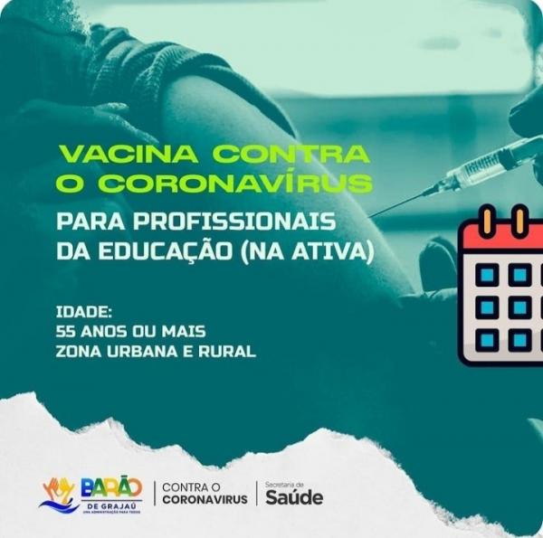 Profissionais da Educação de Barão de Grajaú serão vacinados contra Covid-19