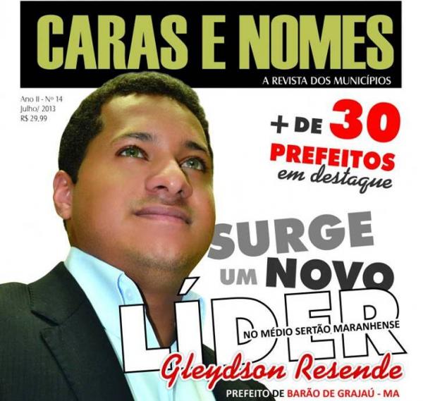 Prefeito Gleydson Resende é capa da 14°edição da Revista CARAS e NOMES